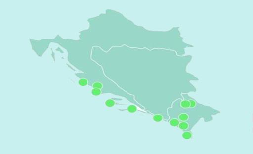 Reisekarte Kroatien/Montenegro